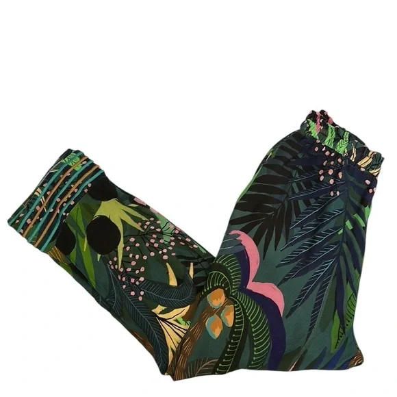 Farm Rio Pants Womens Ex-Small Tropique Embroidered Floral Anthropologie - Picture 5 of 15